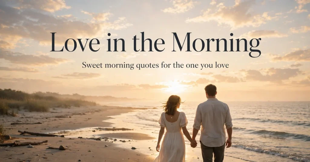 Couple holding hands at sunrise on a quiet beach