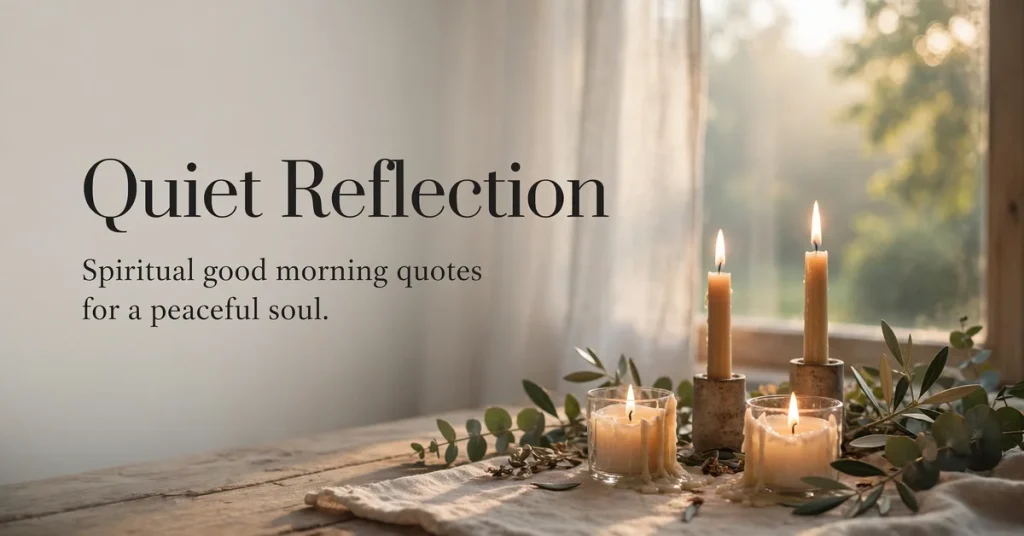 Candles and soft morning light for reflection — spiritual good morning quotes