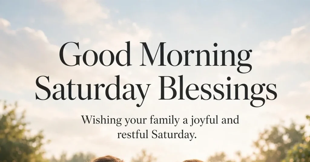 Good morning Saturday blessings with family in a sunny garden