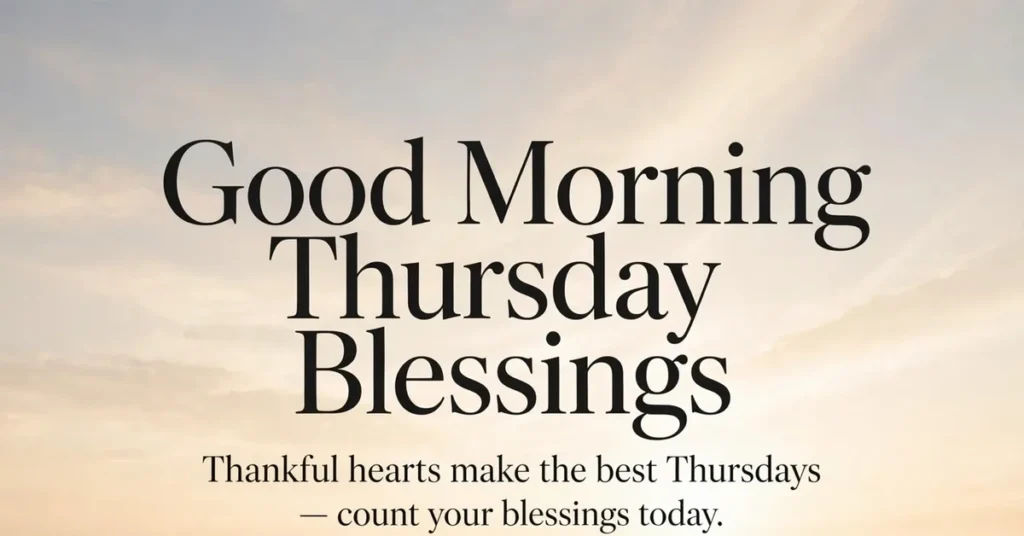 Good morning Thursday blessings over a golden field at sunrise