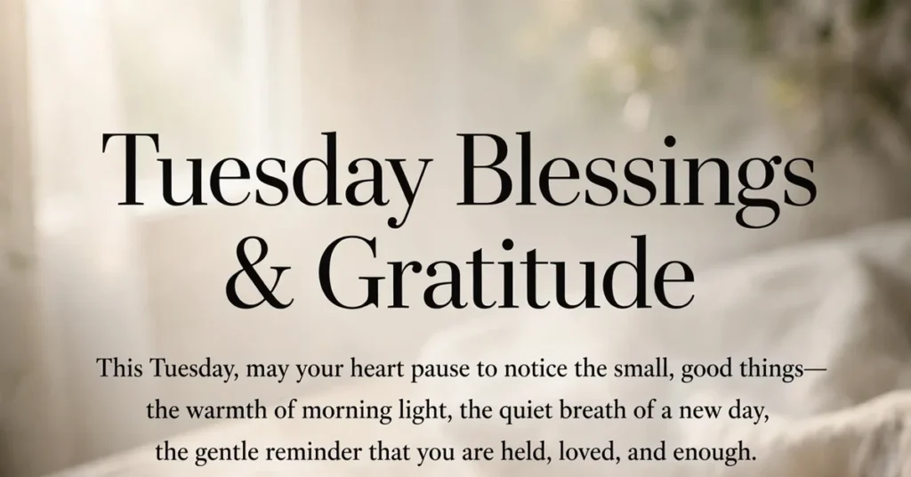 Good morning Tuesday blessings of gratitude with a journal and coffee